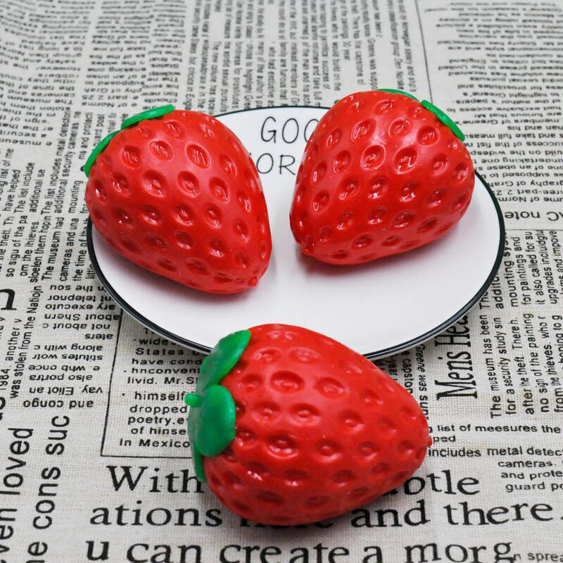 Squishy Strawberry Squeezable Stress-Relief Toy