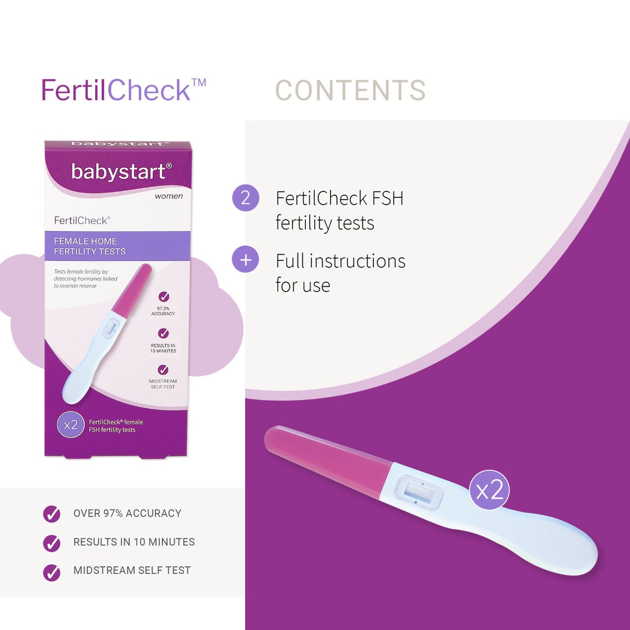 BabyStart FertilCheck Female Home Fertility Tests (x2 Tests)
