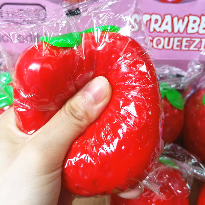 Squishy Strawberry Squeezable Stress-Relief Toy