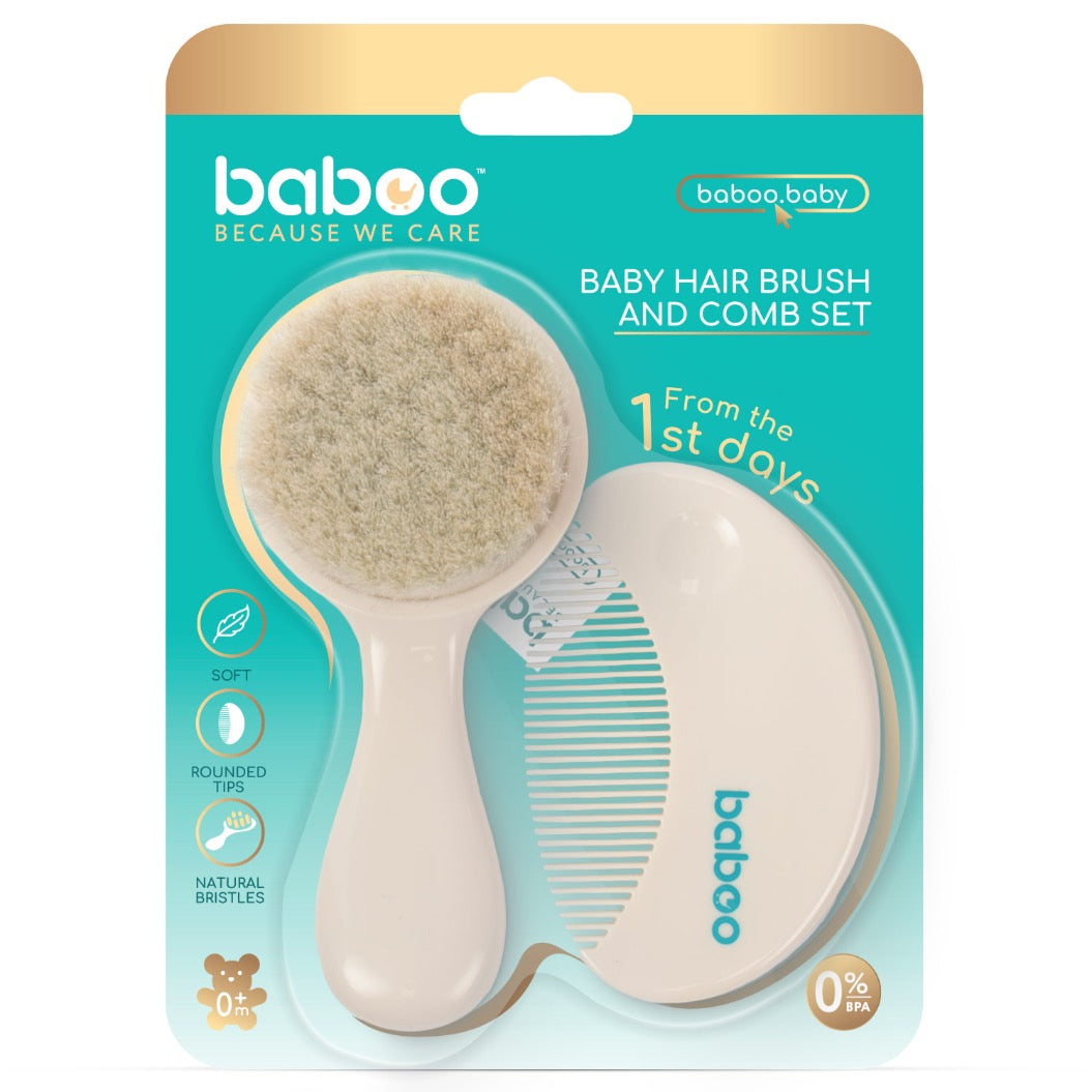 Baboo Baby Grooming Set: Hair Brush & Comb