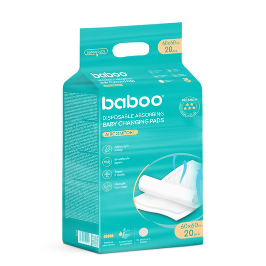 Baboo AirComfort Baby Changing Pads – 60x60cm (20 pcs)