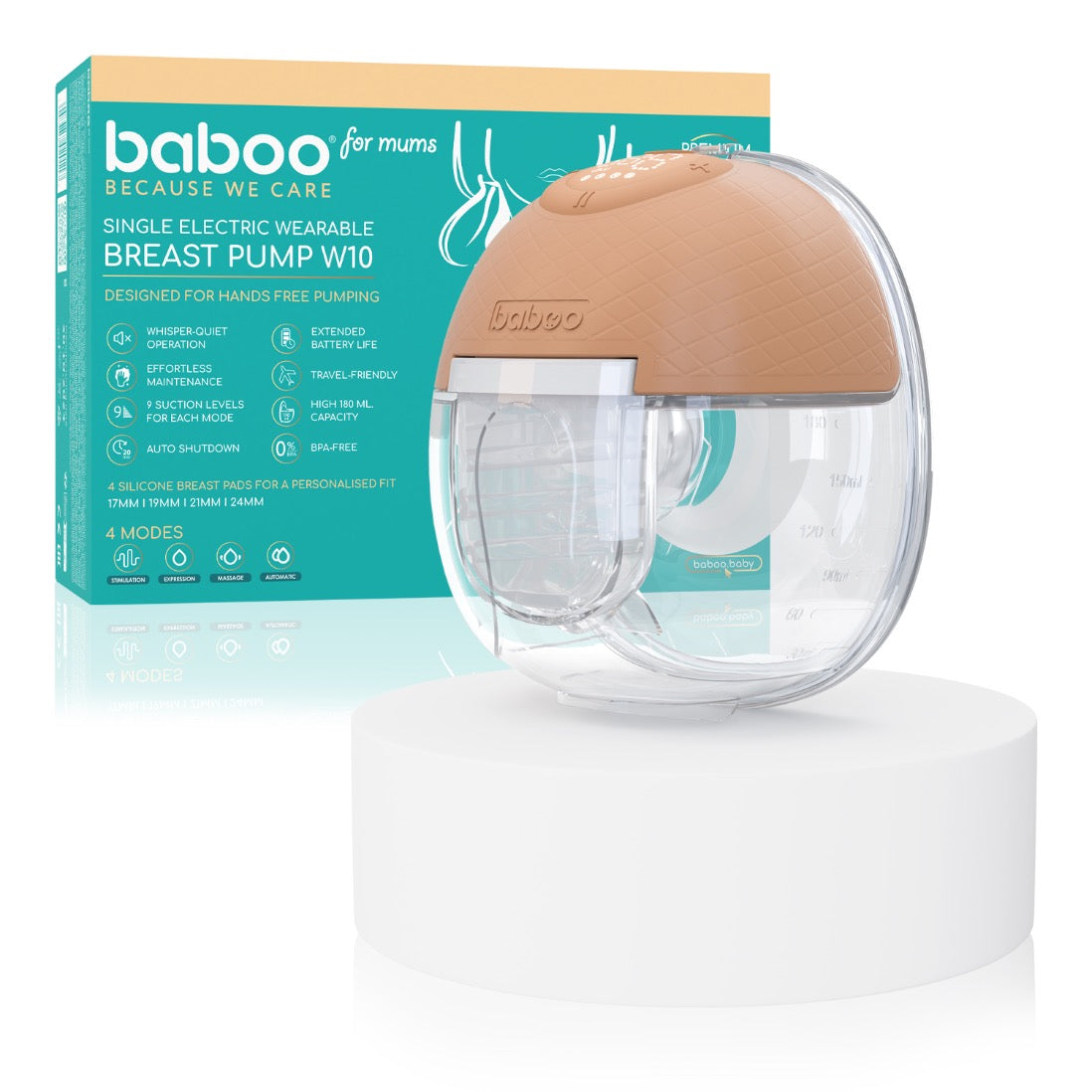 Baboo Electric Wearable Hands-Free Breast Pump W10