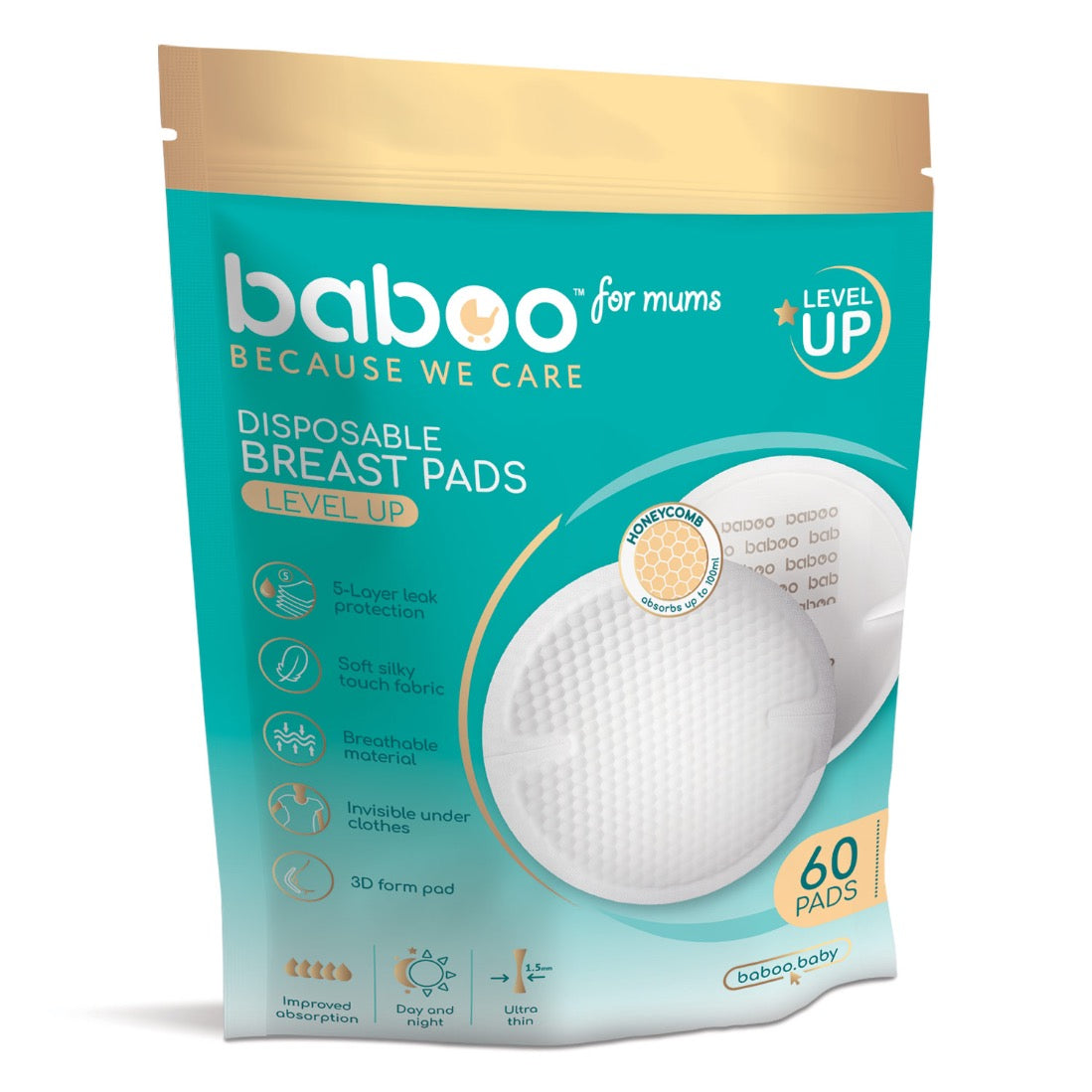 Baboo Disposable Nursing Breast Pads (60 pcs)