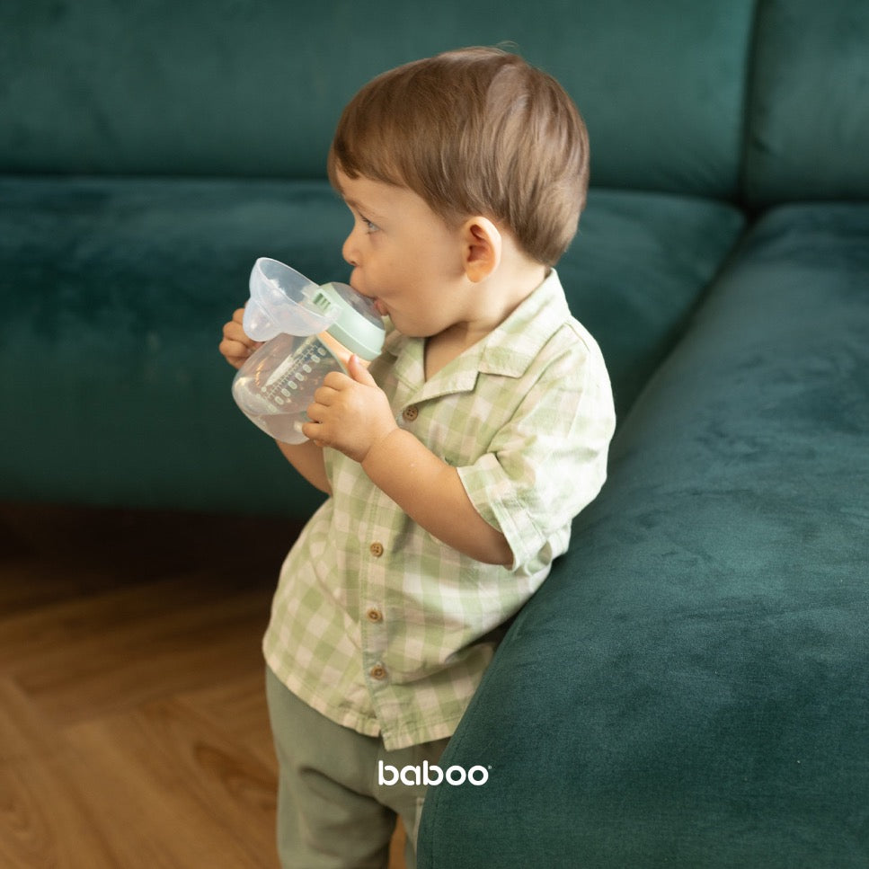 Baboo Cup with Silicone Spout – 6m+, Peachy Keen (260ml)