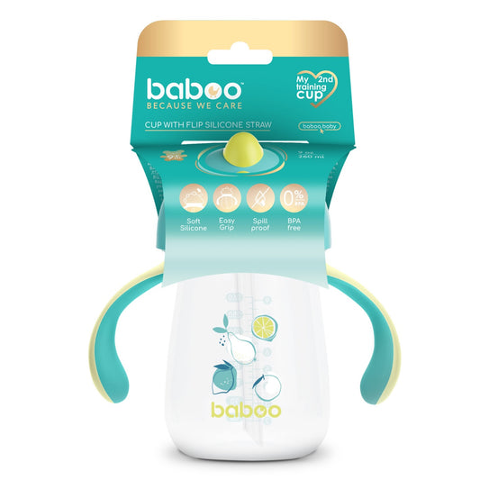 Baboo Cup with Silicone Straw – 9m+, Lagoon Fiesta (260ml)