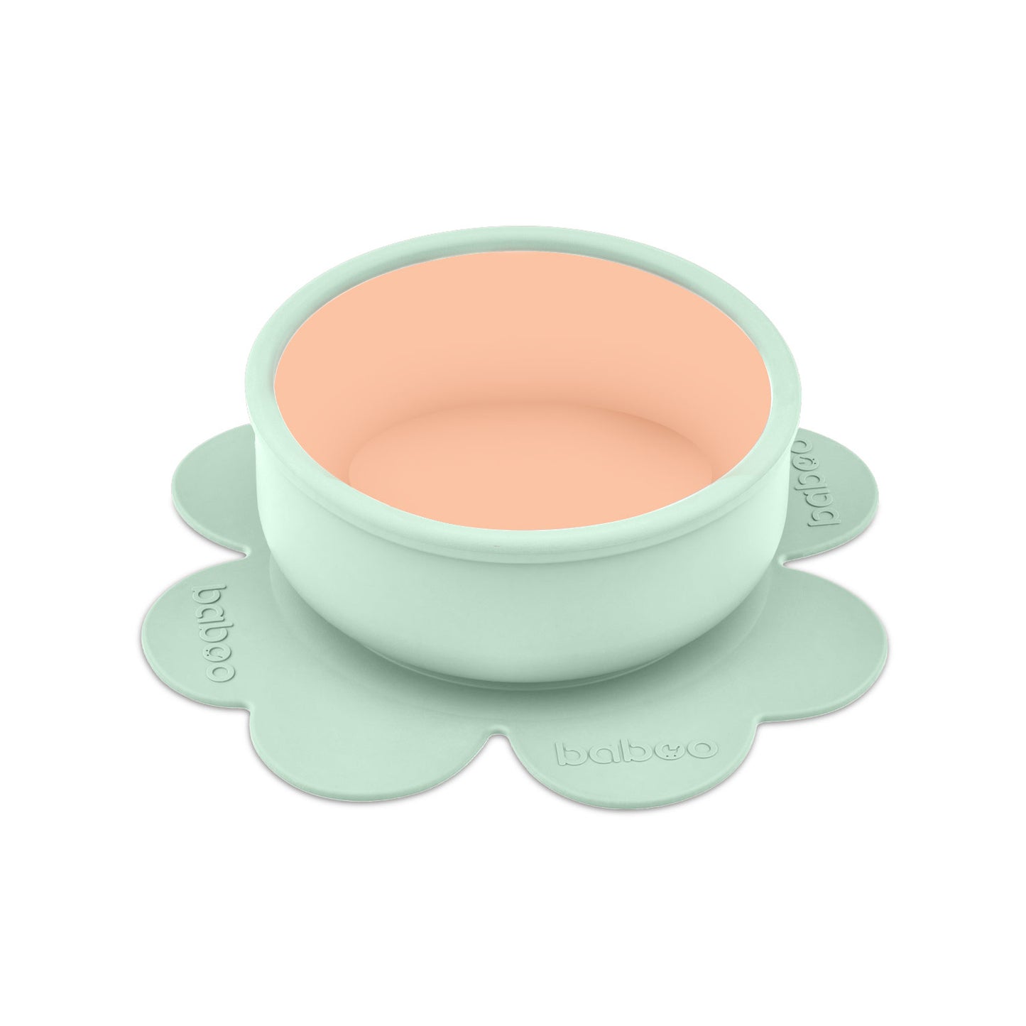 Baboo Silicone Bowl with Suction Base, Peachy Keen