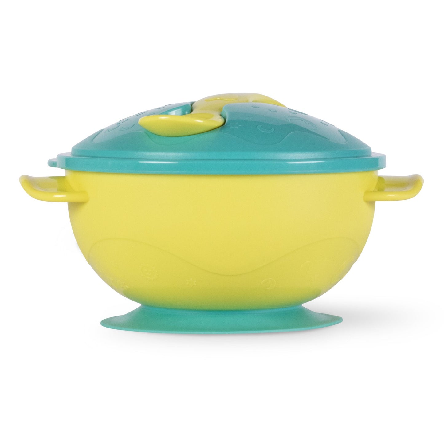 Baboo Travel Bowl with Suction Base, Cover & Spoon, Lagoon Fiesta