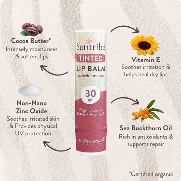 Suntribe Organic Mineral Tinted Lip Balm SPF 30 (5g)