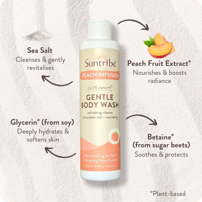 Suntribe Natural Gentle Body Wash Peach Infusion (200ml)
