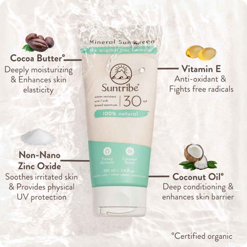 Suntribe Organic Mineral Sunscreen SPF 30 (100ml)