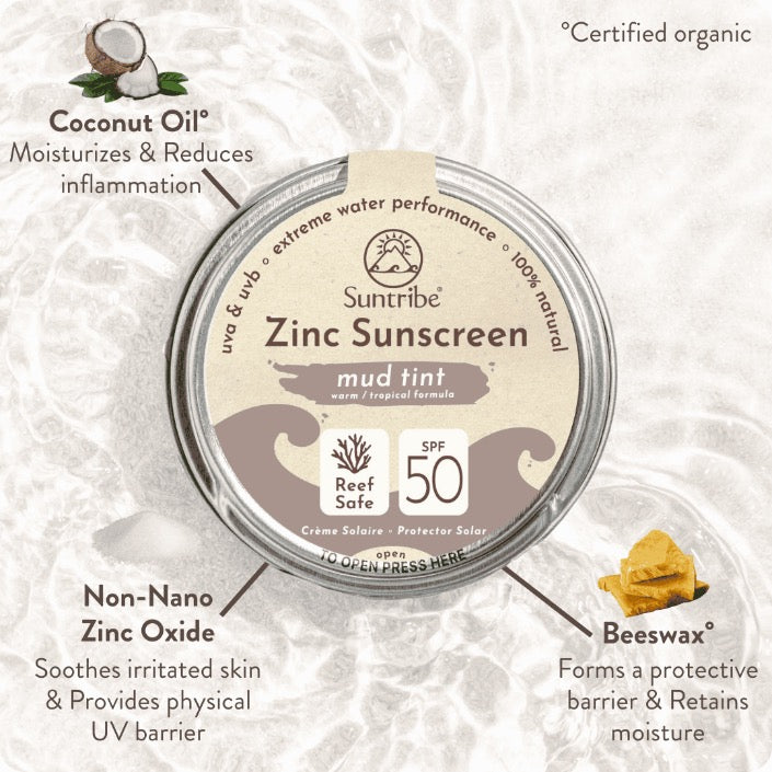 Suntribe Organic Mineral Face & Sport Zinc Sunscreen SPF 50 (45g)