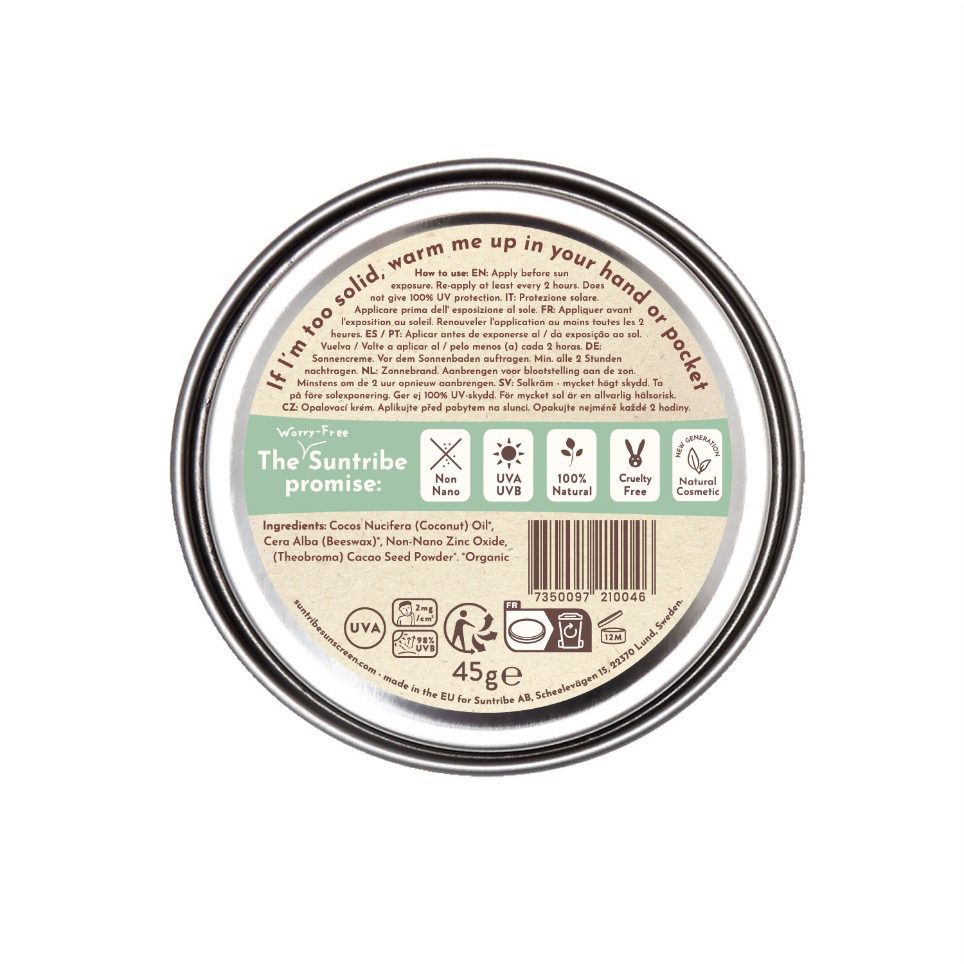 Suntribe Organic Mineral Face & Sport Zinc Sunscreen SPF 50 (45g)