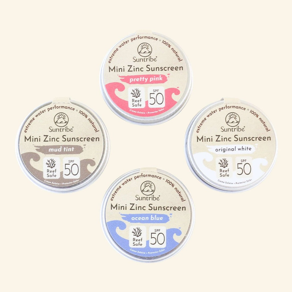 Suntribe Organic Mineral Face & Sport Mini Zinc Sunscreens SPF 50 (15g)