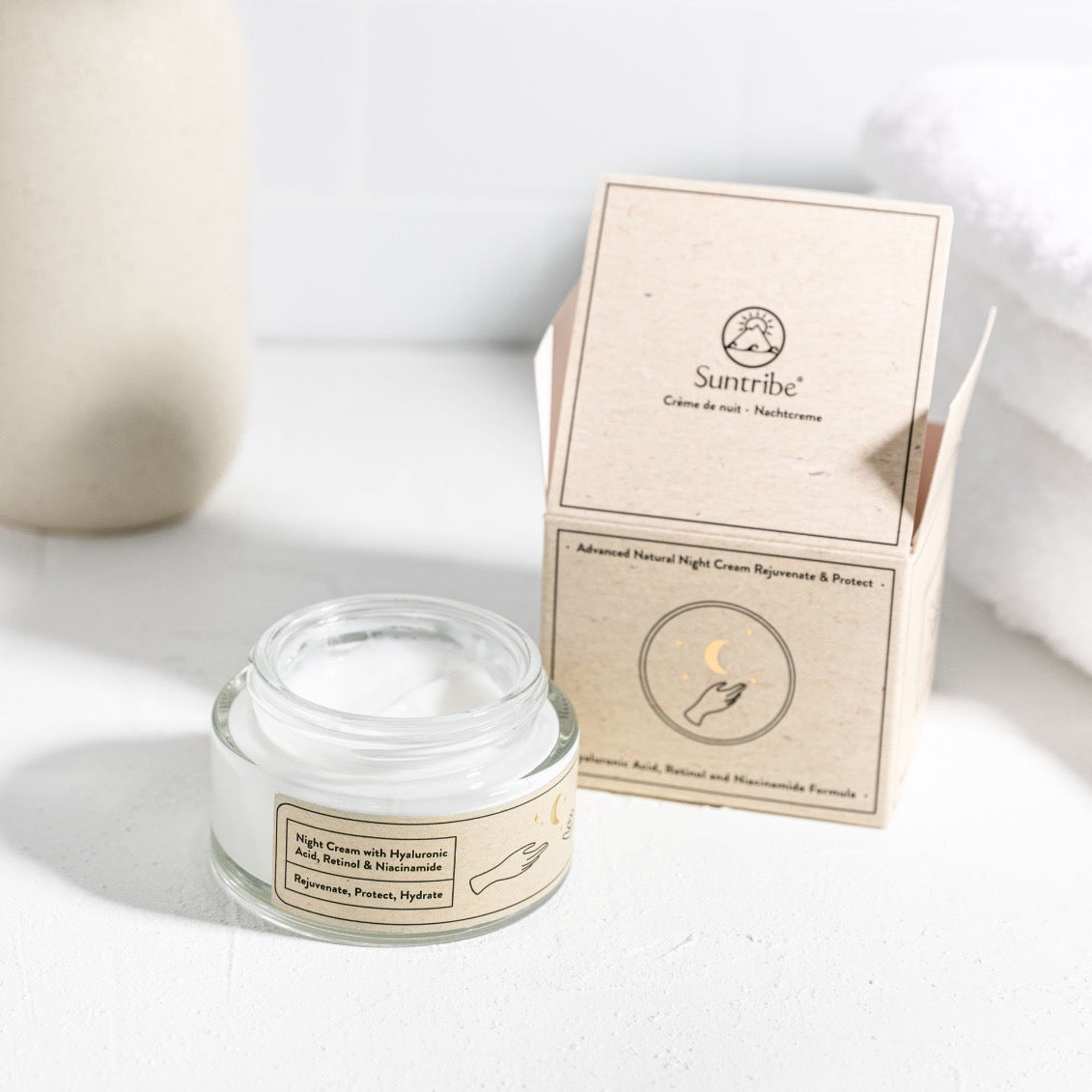 Suntribe Organic Anti-Aging Night Cream Hyaluronic Acid, Retinol & Niacinamide (50ml)