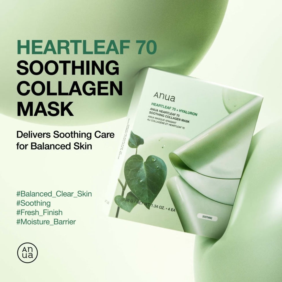Anua Heartleaf 70 Soothing Collagen Mask (4 sheets)